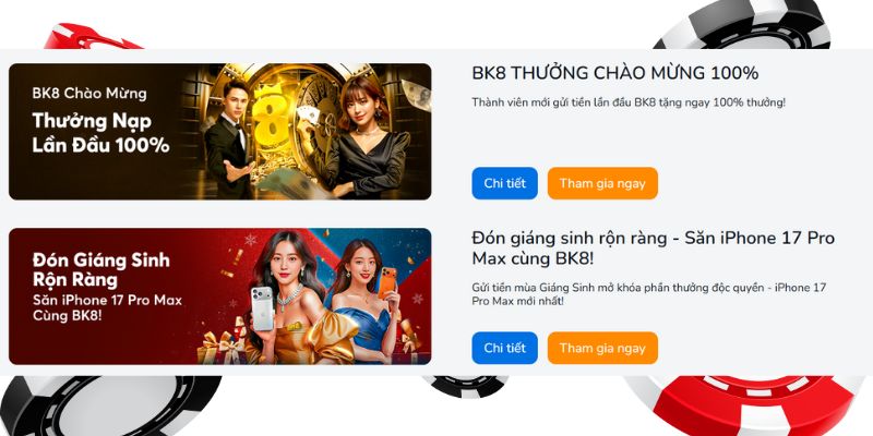 Khuyến mãi Xóc Đĩa tại BK8